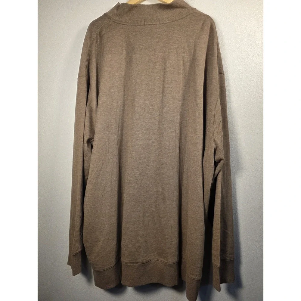 Polo Ralph Lauren Luxury Jersey Quarter-Zip Pullover Brown Size 5XB $125 NWT